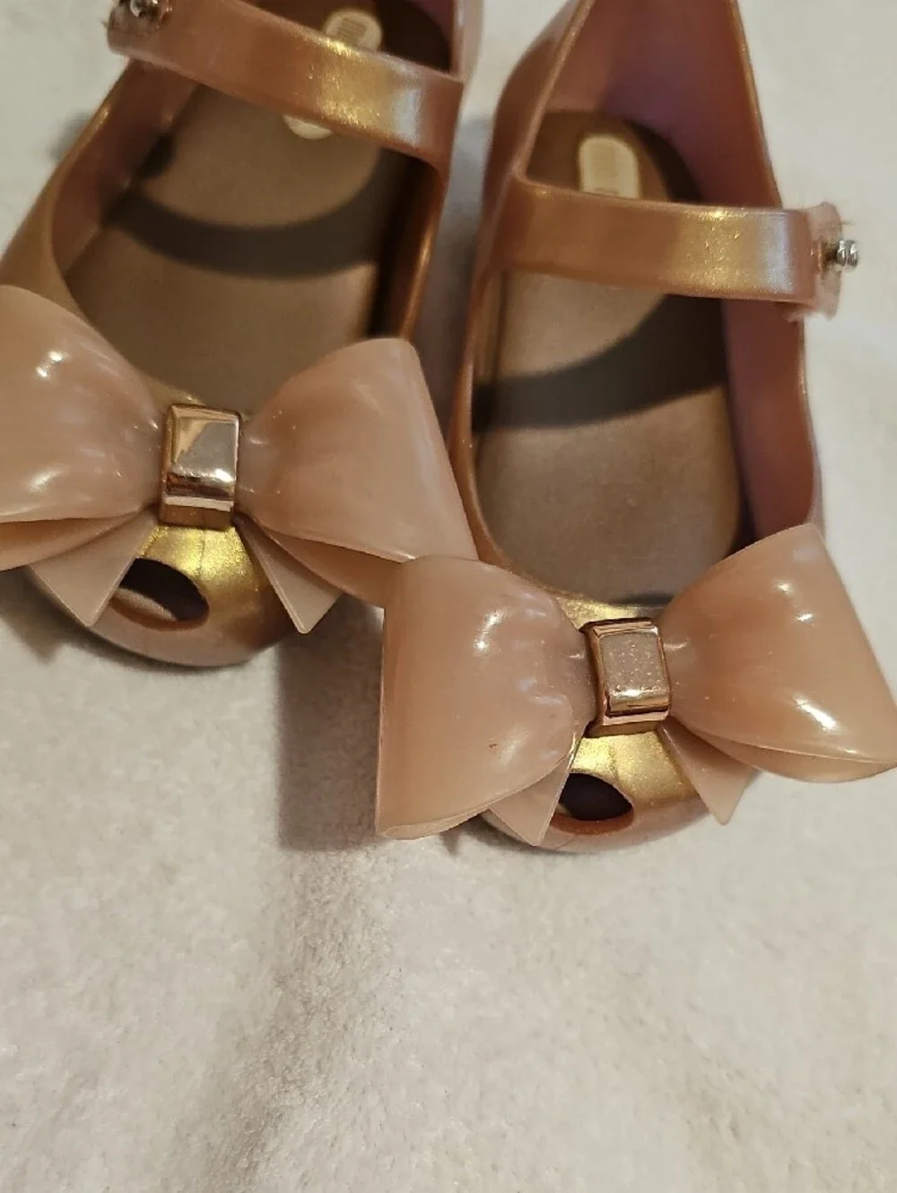 Mini Melissa Ultragirl Peach Bow Mary Janes 7